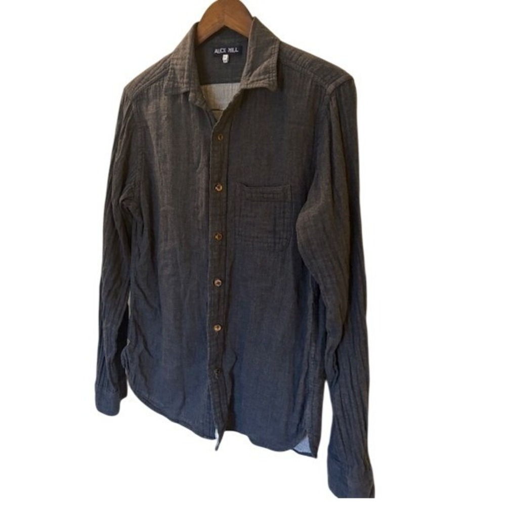 Alex Mill Charcoal Gray Double Gauze Cotton Button Down Shirt Women's Small